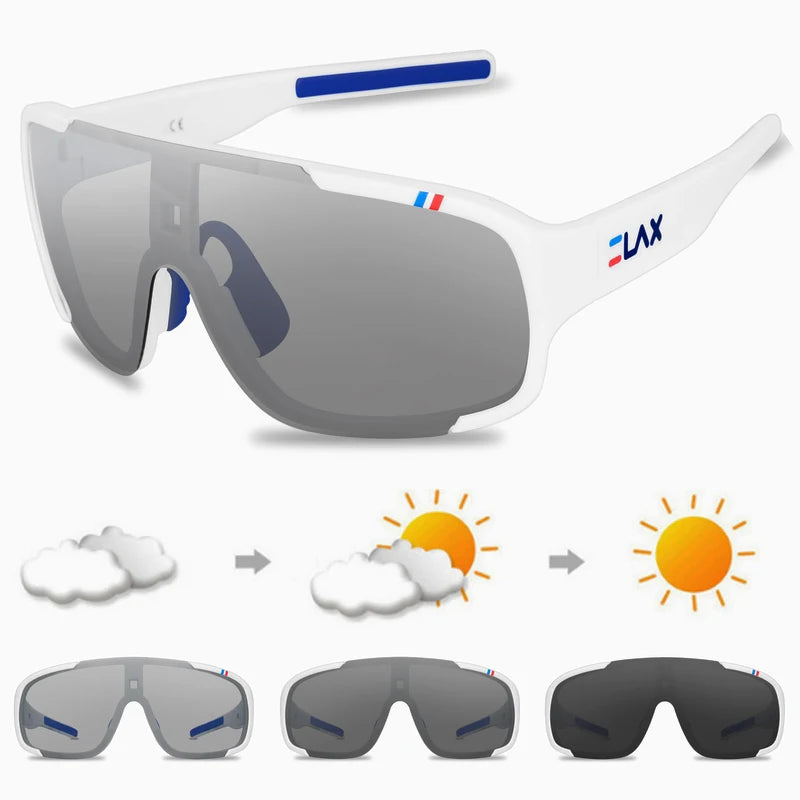 ELAX Polarized and Photochromic Cycling Glasses Outdoor Cycling Eyewear - A.B.A
