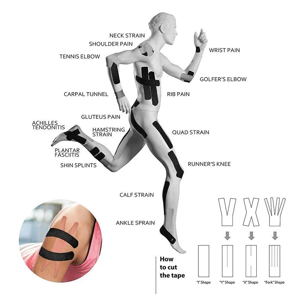 WOSWEIR-Kinesiology Tape Athletic Recovery Elastic Tape Kneepad - A.B.A