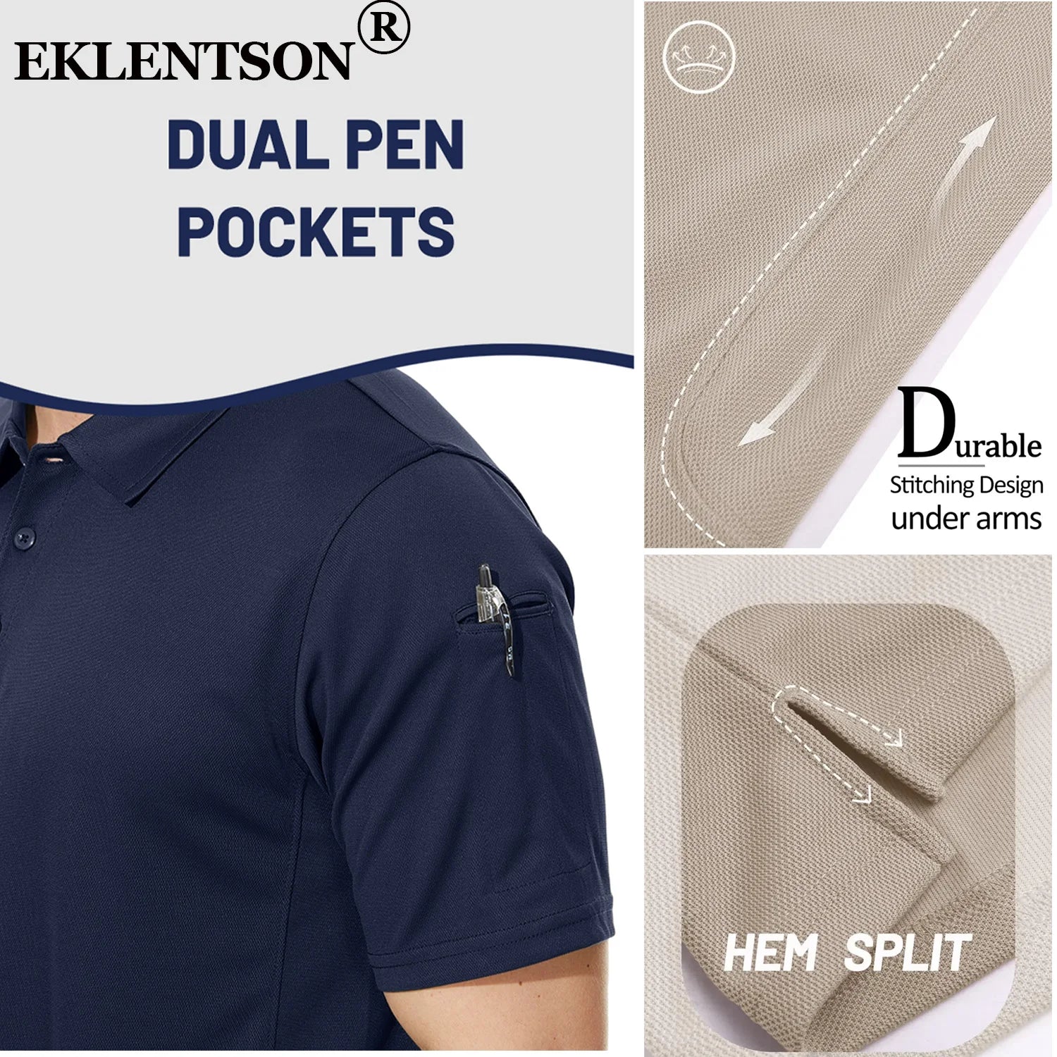 EKLENTSON Mens Work T Shirt Short Sleeve - A.B.A