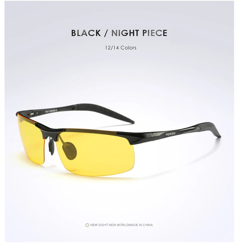 AORON Driving Polarized Sunglasses Men Aluminum Magnesium Frame - A.B.A