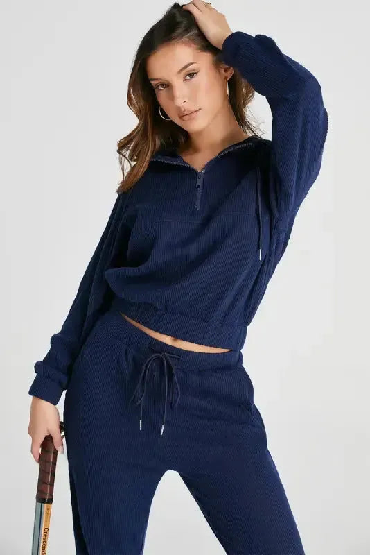 Soft Cropped Hoodie and Joggers Set-3