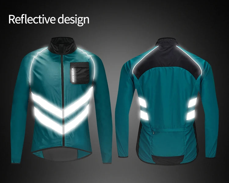WOSAWE Reflective Running Jackets Men Waterproof Windproof Lightweight - A.B.A