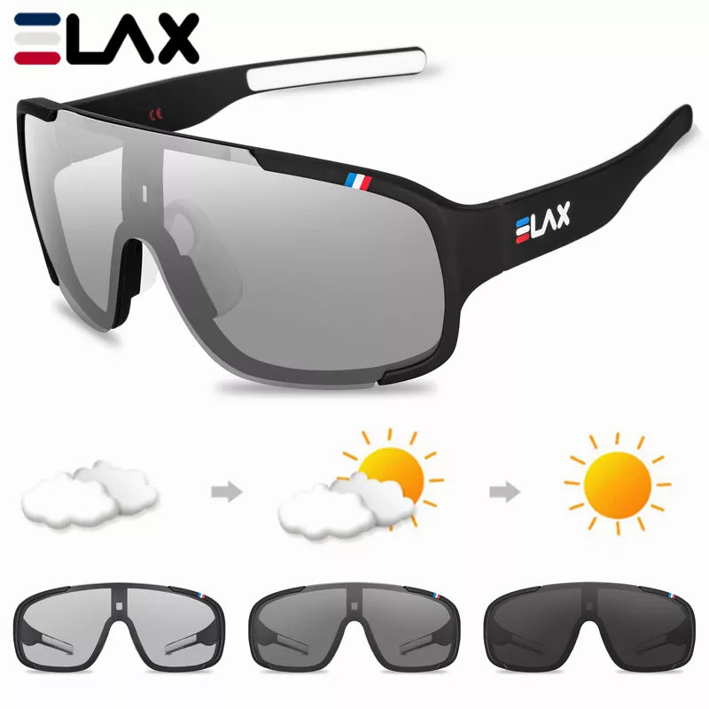 ELAX Polarized and Photochromic Cycling Glasses Outdoor Cycling Eyewear - A.B.A