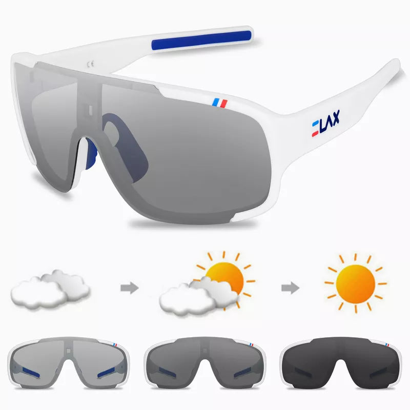 ELAX Polarized and Photochromic Cycling Glasses Outdoor Cycling Eyewear - A.B.A