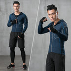 New Reflective Sports Suit Men Running Set Jogging - A.B.A