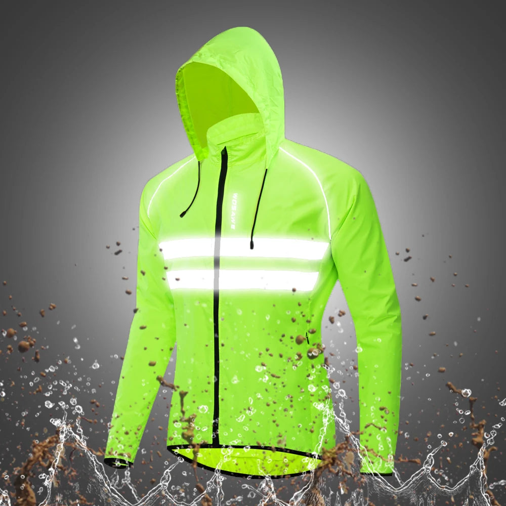 WOSAWE Reflective Running Jackets Men Waterproof Windproof Lightweight - A.B.A