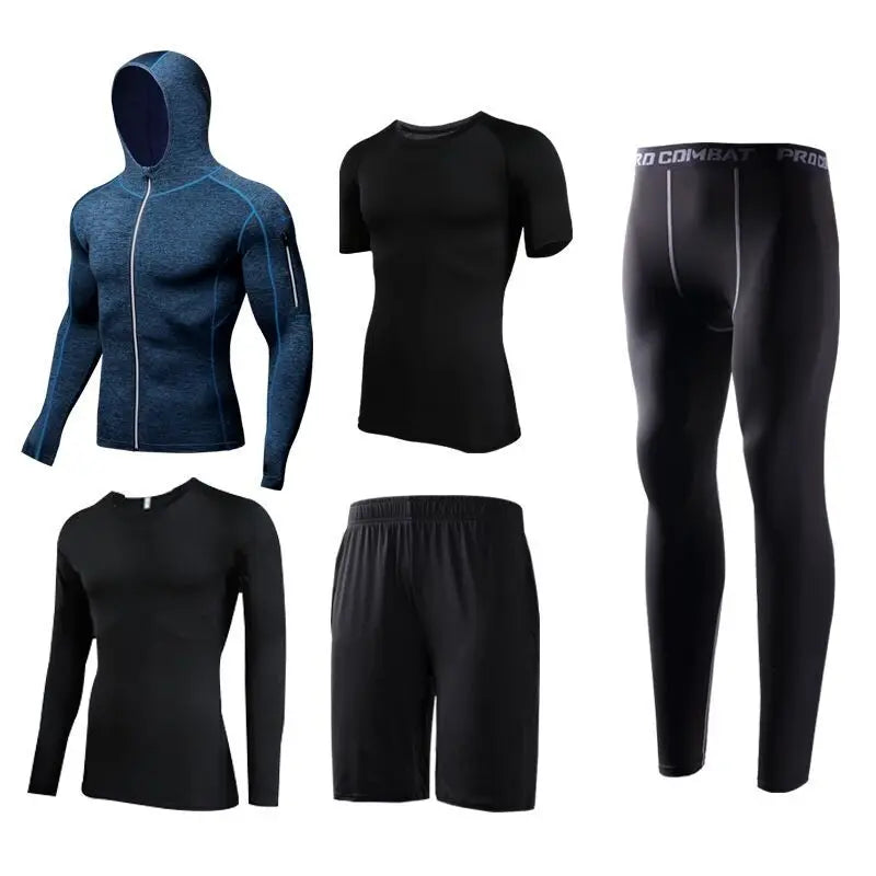 New Reflective Sports Suit Men Running Set Jogging - A.B.A