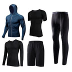 New Reflective Sports Suit Men Running Set Jogging - A.B.A