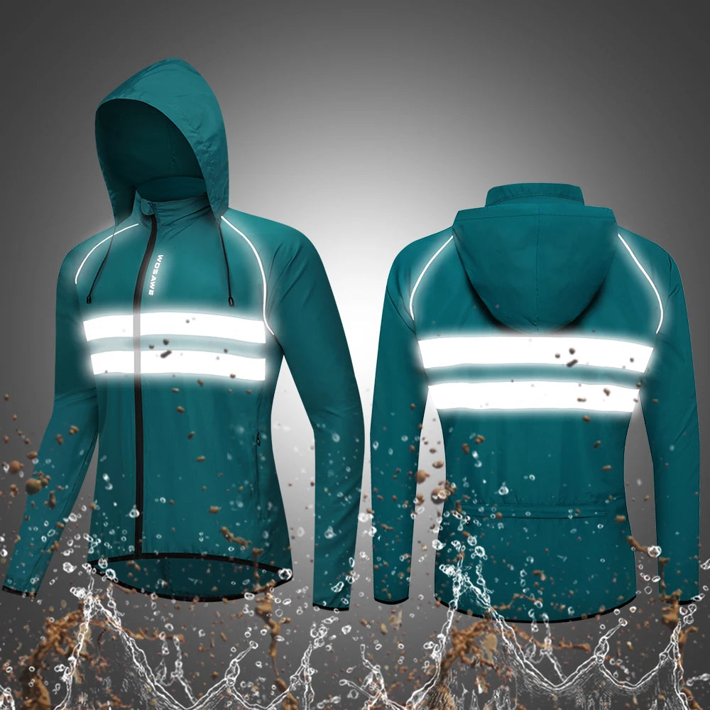 WOSAWE Reflective Running Jackets Men Waterproof Windproof Lightweight - A.B.A