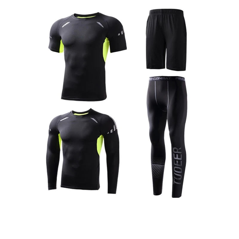 New Reflective Sports Suit Men Running Set Jogging - A.B.A