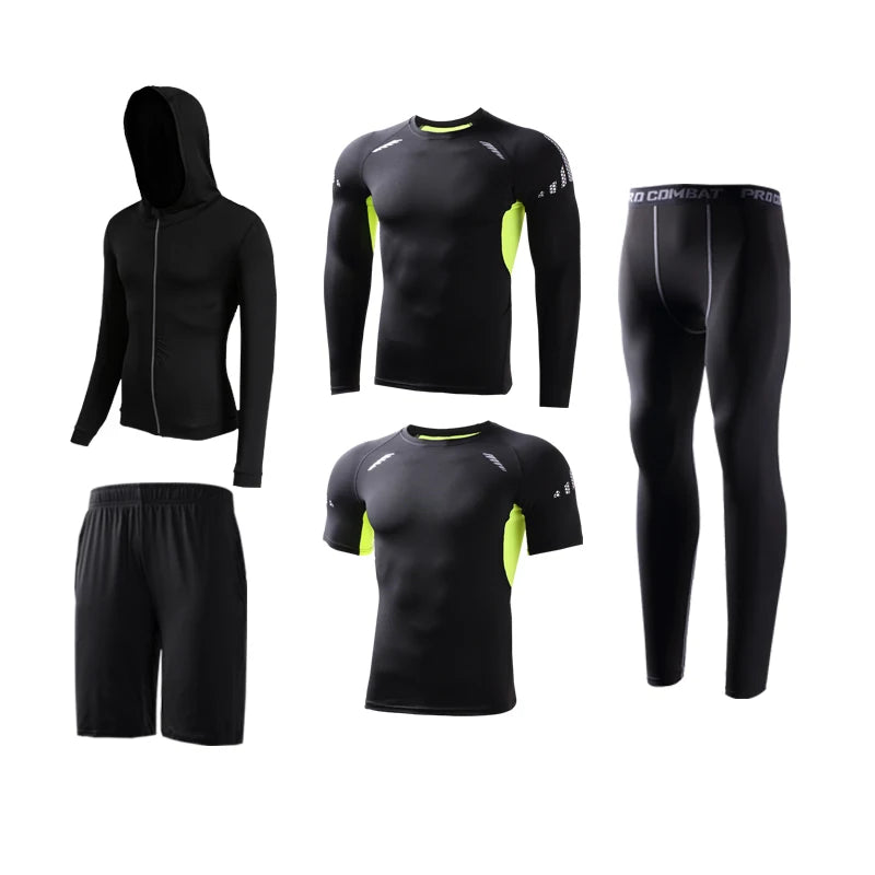 New Reflective Sports Suit Men Running Set Jogging - A.B.A