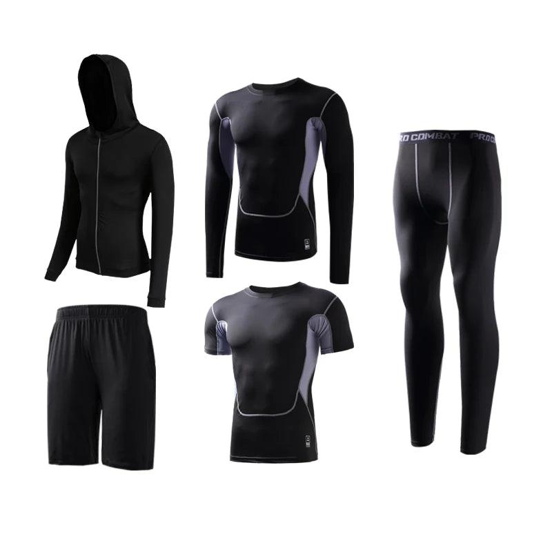 New Reflective Sports Suit Men Running Set Jogging - A.B.A