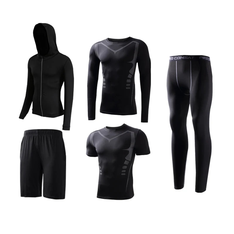 New Reflective Sports Suit Men Running Set Jogging - A.B.A