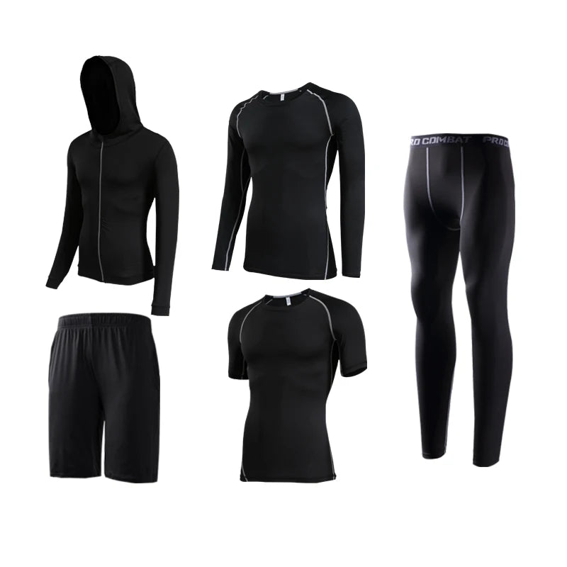 New Reflective Sports Suit Men Running Set Jogging - A.B.A