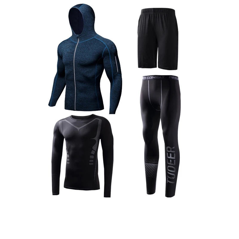 New Reflective Sports Suit Men Running Set Jogging - A.B.A