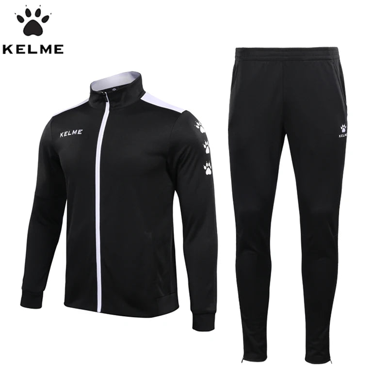 KELME Men's Sportswear Warm Tracksuit Jacket Sweatpants Running Set - A.B.A
