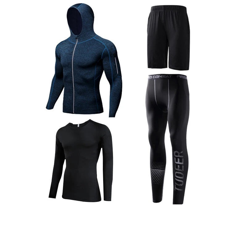New Reflective Sports Suit Men Running Set Jogging - A.B.A