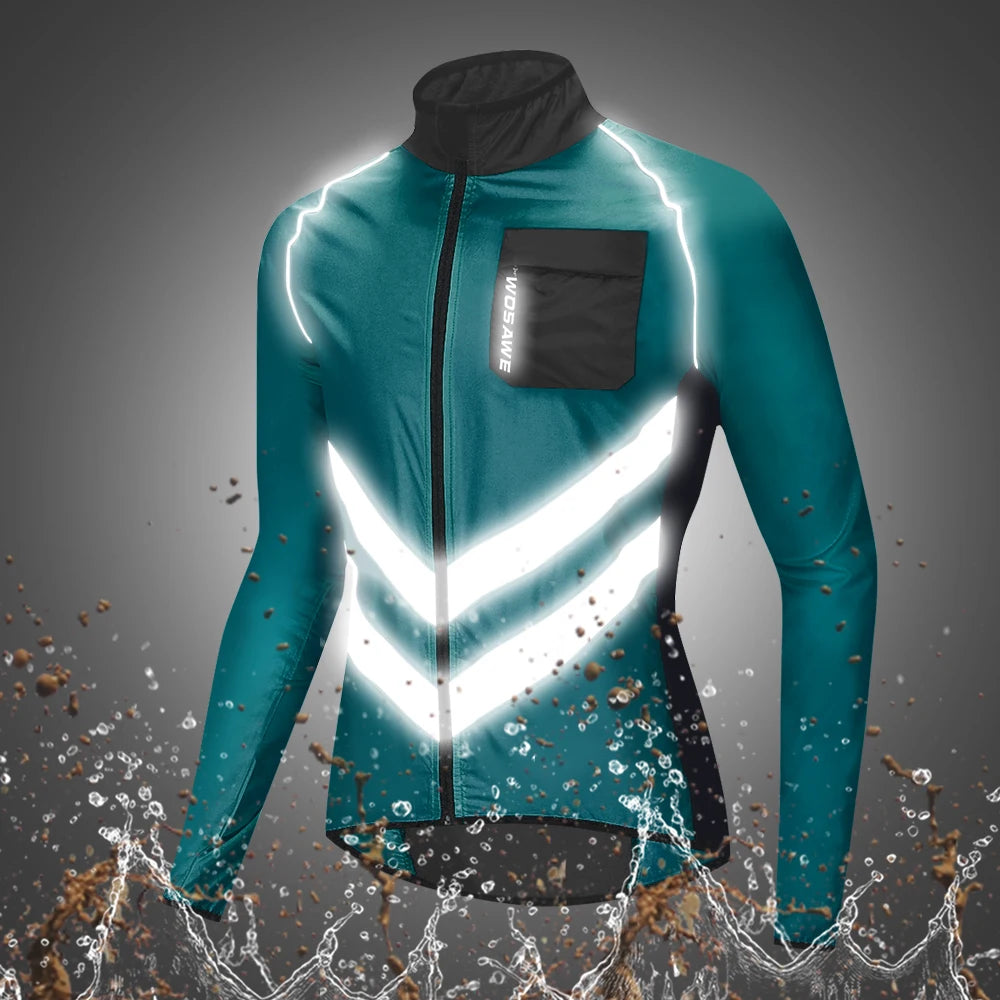 WOSAWE Reflective Running Jackets Men Waterproof Windproof Lightweight - A.B.A