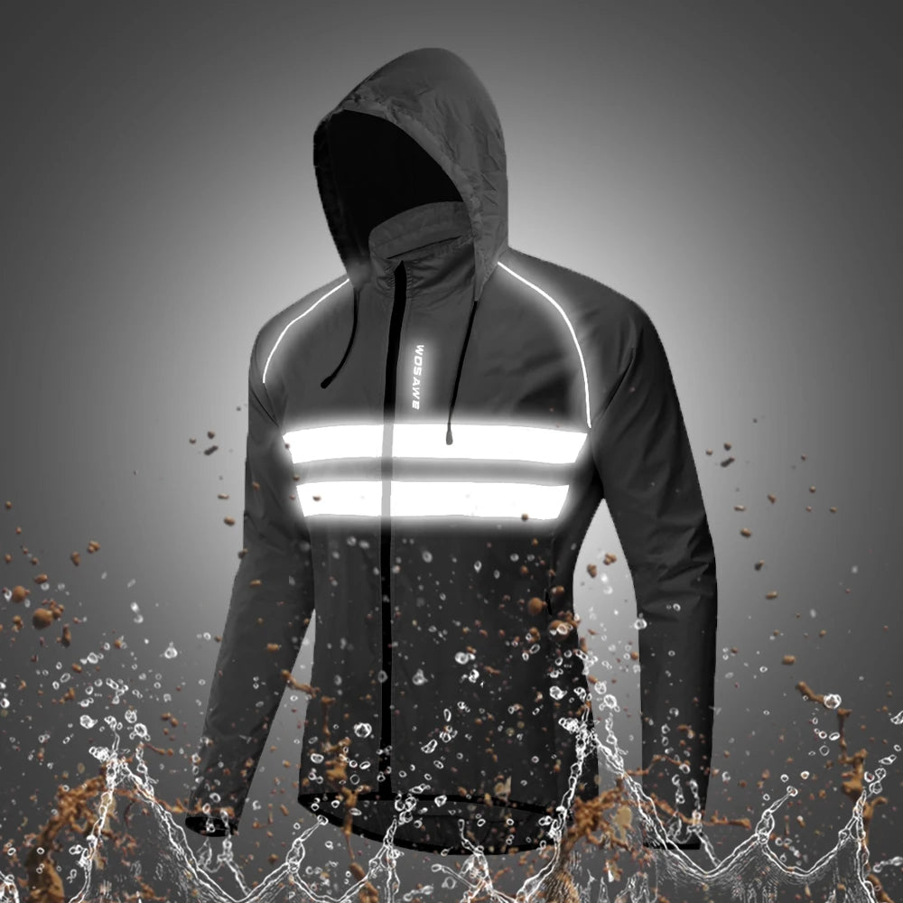 WOSAWE Reflective Running Jackets Men Waterproof Windproof Lightweight - A.B.A