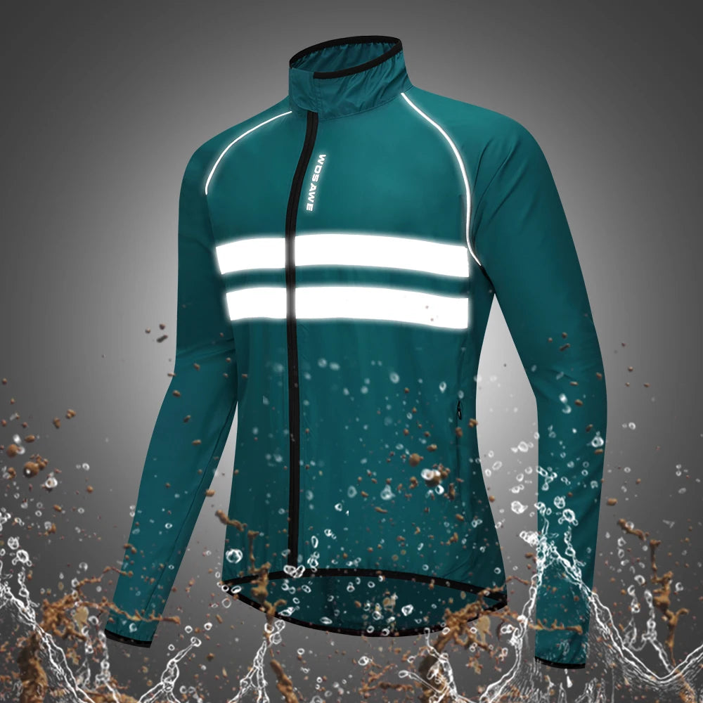 WOSAWE Reflective Running Jackets Men Waterproof Windproof Lightweight - A.B.A