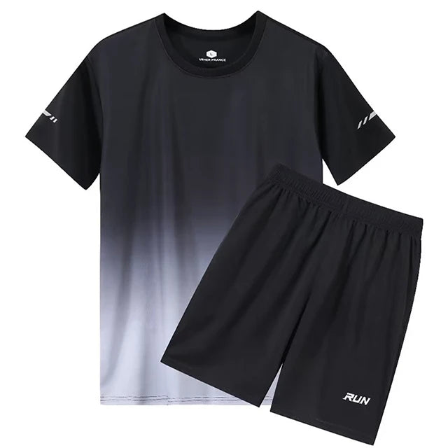 2 Pcs/Set Men's Tracksuit Gym Fitness Badminton Sports Suit Clothes - A.B.A