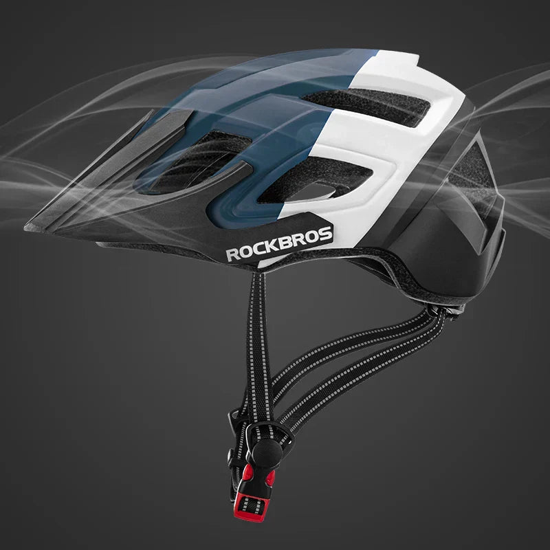 Breathable Shockproof Cycling Safety Helmet Blue White-1