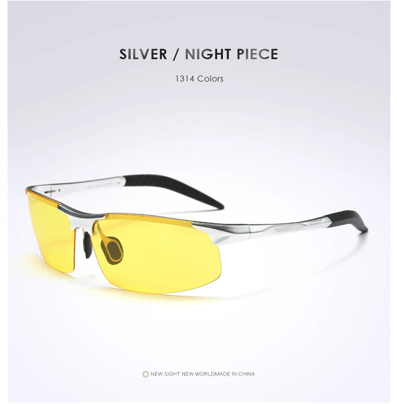 AORON Driving Polarized Sunglasses Men Aluminum Magnesium Frame - A.B.A