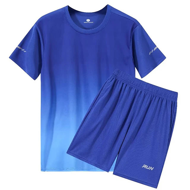 2 Pcs/Set Men's Tracksuit Gym Fitness Badminton Sports Suit Clothes - A.B.A