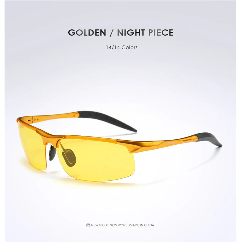 AORON Driving Polarized Sunglasses Men Aluminum Magnesium Frame - A.B.A