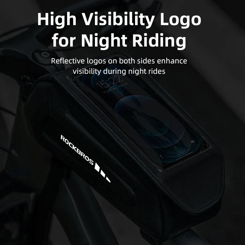 1.7L Waterproof Frame Bike Touchscreen Case Holder Bag Black-3