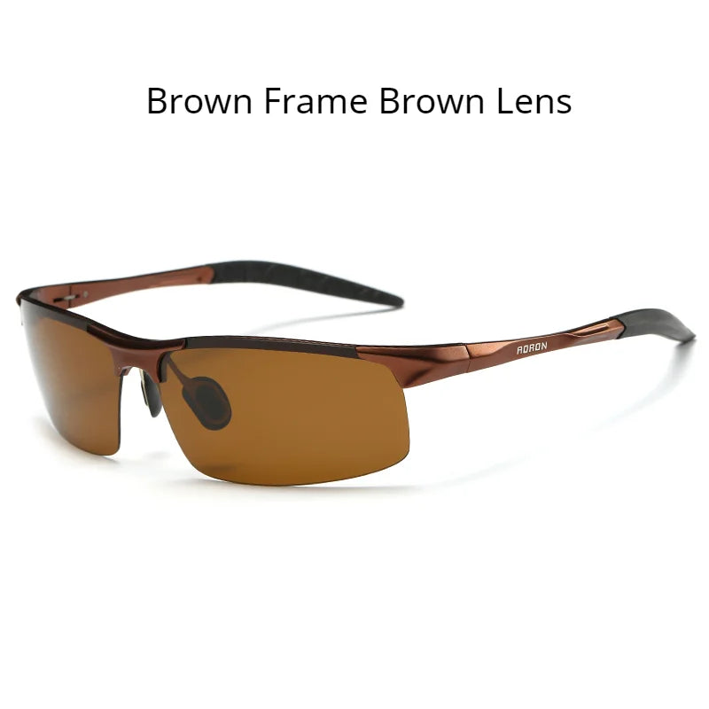 AORON Driving Polarized Sunglasses Men Aluminum Magnesium Frame - A.B.A