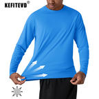 KEFITEVD Quick Drying Men's UPF 50+ Long Sleeve T-Shirts Men Sun Protection - A.B.A