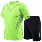 2 Pcs/Set Men's Tracksuit Gym Fitness Badminton Sports Suit Clothes - A.B.A
