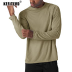 KEFITEVD Quick Drying Men's UPF 50+ Long Sleeve T-Shirts Men Sun Protection - A.B.A