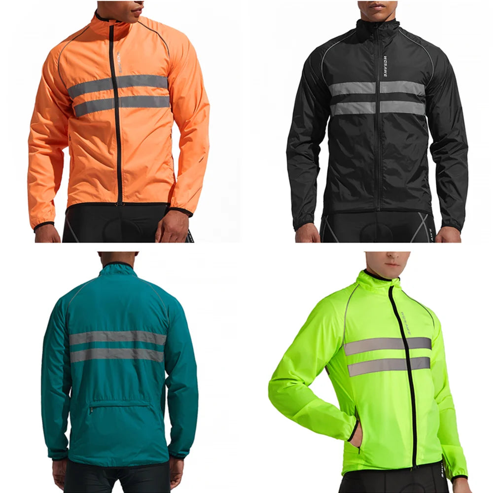 WOSAWE Reflective Running Jackets Men Waterproof Windproof Lightweight - A.B.A