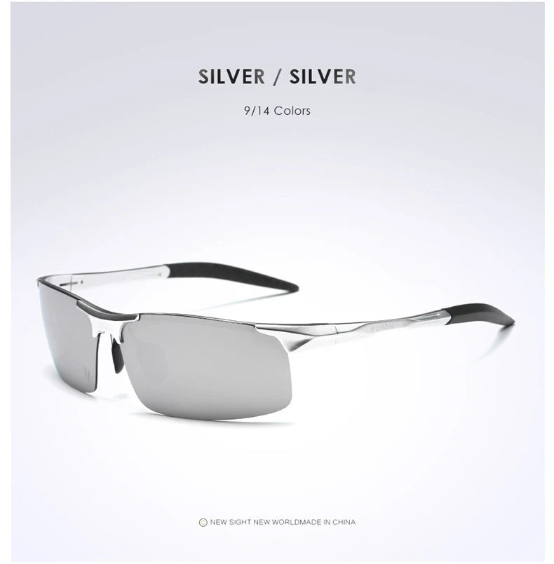 AORON Driving Polarized Sunglasses Men Aluminum Magnesium Frame - A.B.A