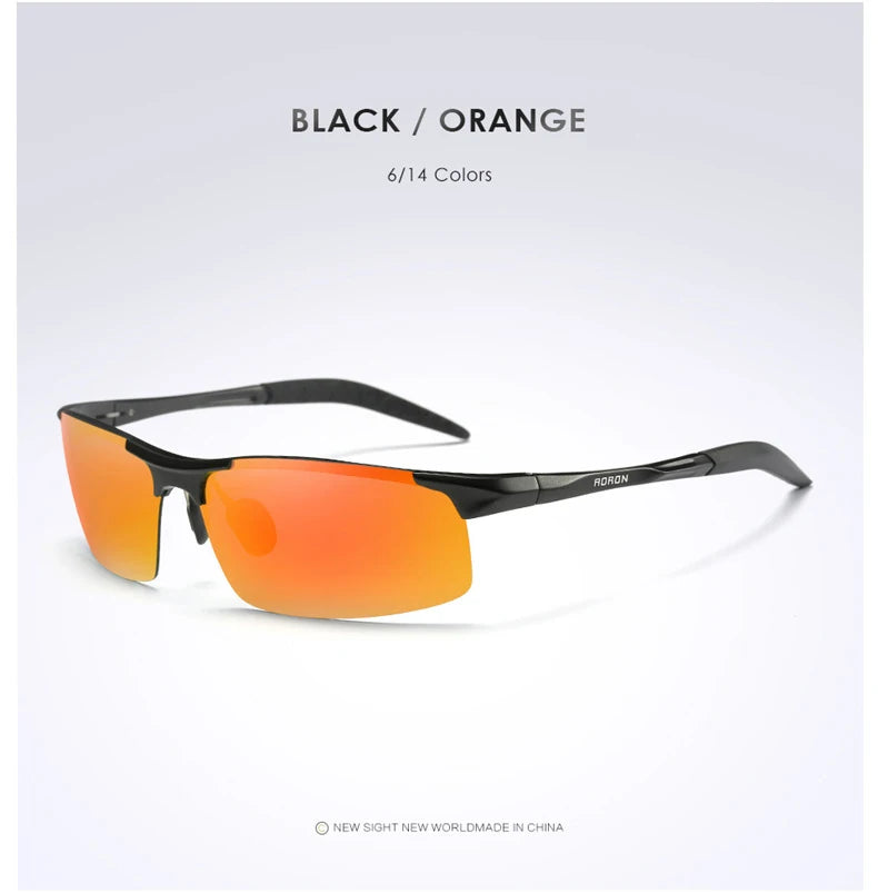 AORON Driving Polarized Sunglasses Men Aluminum Magnesium Frame - A.B.A