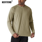 KEFITEVD Quick Drying Men's UPF 50+ Long Sleeve T-Shirts Men Sun Protection - A.B.A