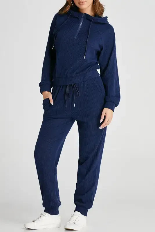 Soft Cropped Hoodie and Joggers Set-0