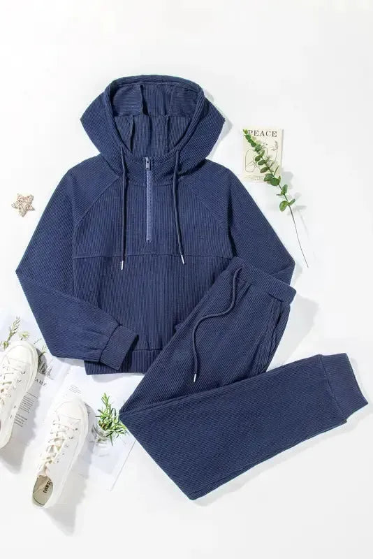 Soft Cropped Hoodie and Joggers Set-4