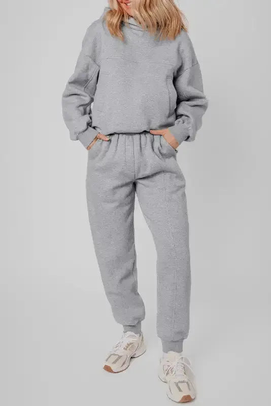 Urban Chic: Exposed Seams Hoodie & Joggers Set-0