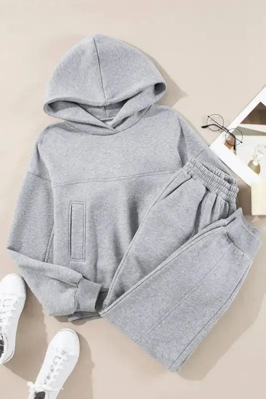 Urban Chic: Exposed Seams Hoodie & Joggers Set-4