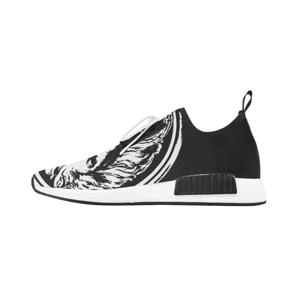Womens Black and White Lion Lace  Up Trainers - A.B.A