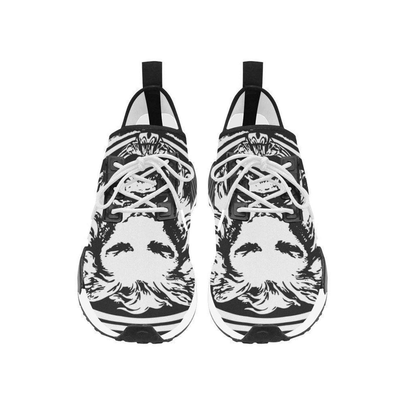 Womens Black and White Lion Lace  Up Trainers - A.B.A