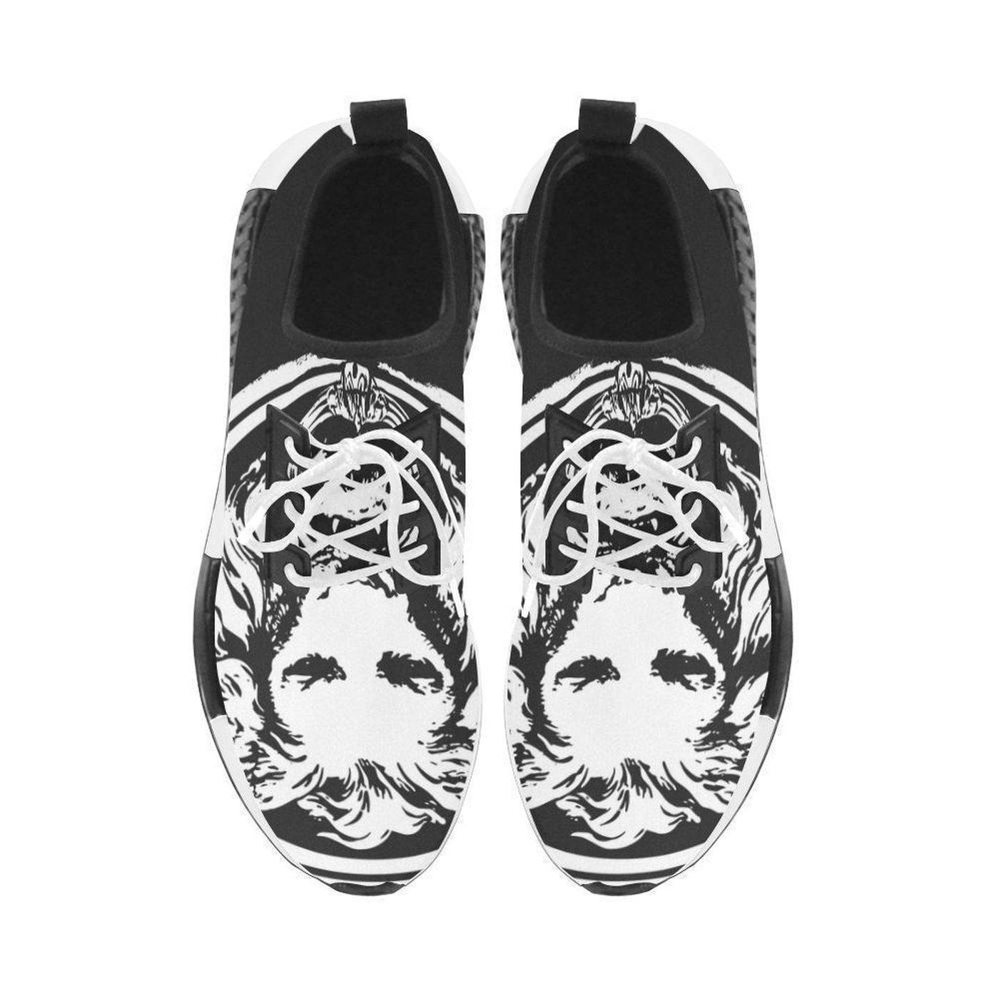 Womens Black and White Lion Lace  Up Trainers - A.B.A