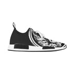 Womens Black and White Lion Lace  Up Trainers - A.B.A