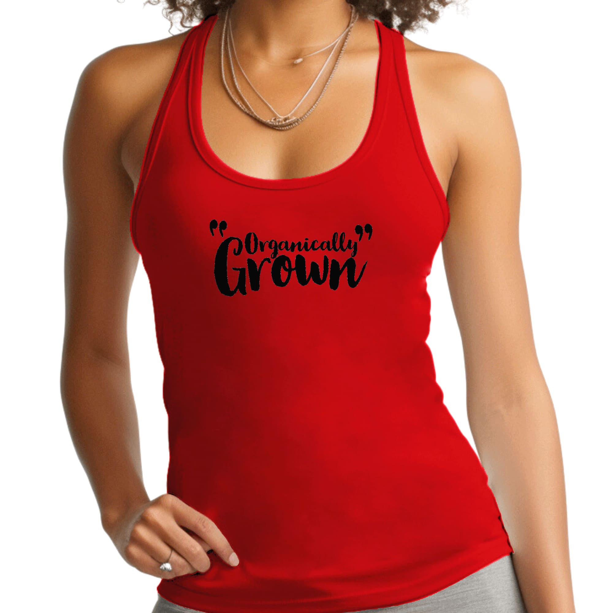 Womens Fitness Tank Top Graphic T-shirt - Organically Grown --1