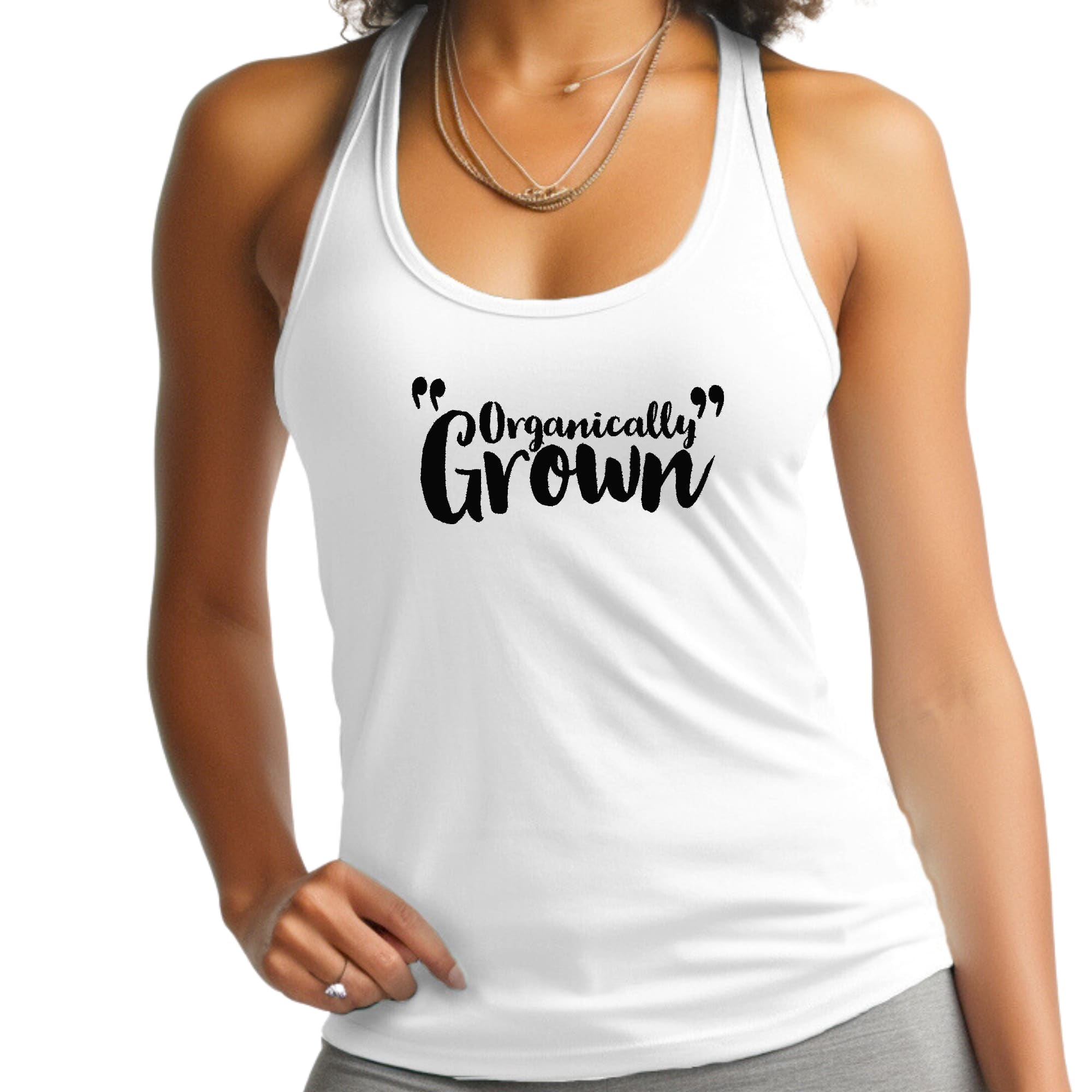 Womens Fitness Tank Top Graphic T-shirt - Organically Grown --0